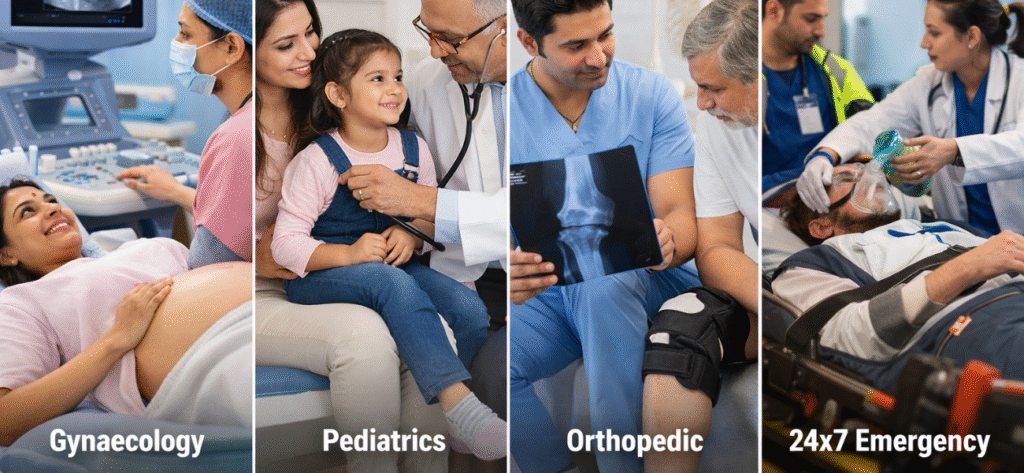 Best Multi Speciality Hospital in Gurugram providing gynecology, pediatric, orthopedic and emergency services at Swastik Hospital