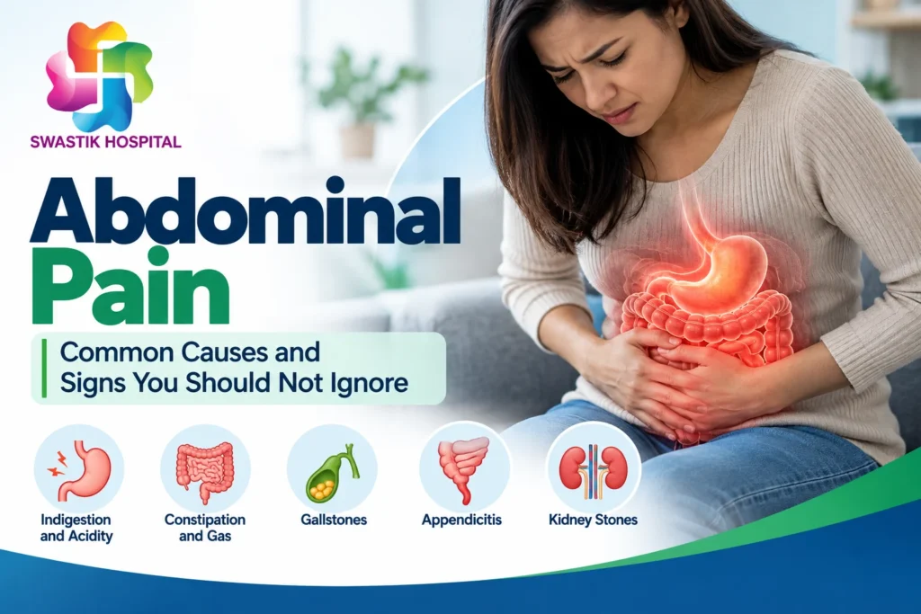 Abdominal pain causes and warning signs, including indigestion, constipation, gallstones, appendicitis and kidney stones.