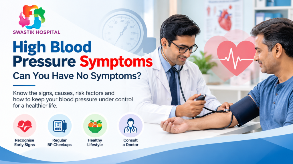 Doctor checking a patient's blood pressure at Swastik Hospital